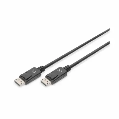 Digitus DisplayPort priključni kabel DisplayPort  vtič\, DisplayPort  vtič 15.00 m črna AK-340100-150-S okrogel\, trojno oklopljen DisplayPort kabel