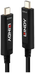 LINDY  priključni kabel USB-C® vtič\, USB-C® vtič 30.00 m črna 38505  USB-C®-Display kabel