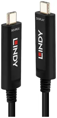 LINDY  priključni kabel USB-C® vtič\, USB-C® vtič 15.00 m črna 38503  USB-C®-Display kabel