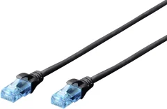 Digitus DK-1511-020/BLACK RJ45 omrežni kabel\, Patch kabel CAT 5e U/UTP 2.00 m črna zviti pari 1 kos