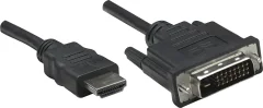 Manhattan HDMI / DVI adapterski kabel HDMI-A  vtič\, DVI-D 24+1-polni vtič 1.00 m črna 322782  HDMI kabel
