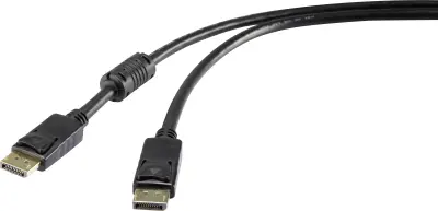 Renkforce DisplayPort kabel DisplayPort vtič, DisplayPort vtič 0.5 m črna UHD 4K @ 60 Hz pozlačeni konektorji, s feritnim jedrom RF-4229022 DisplayPor