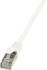 LogiLink CP2051S RJ45 omrežni kabel\, Patch kabel CAT 6 F/UTP 2.00 m bela z zaščitnim zapornim zatičem 1 kos