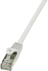 LogiLink CP2092S RJ45 omrežni kabel\, Patch kabel CAT 6 F/UTP 10.00 m siva z zaščitnim zapornim zatičem 1 kos