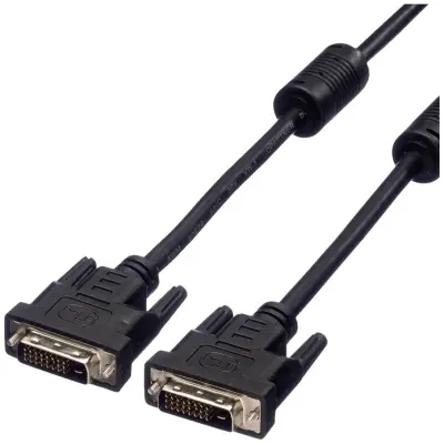 Value DVI priključni kabel DVI-D 24+1-polni vtič 10.00 m črna 11.99.5595 zaščiten\, lahko se privije DVI kabel