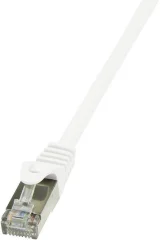 LogiLink CP2061S RJ45 omrežni kabel\, Patch kabel CAT 6 F/UTP 3.00 m bela z zaščitnim zapornim zatičem 1 kos
