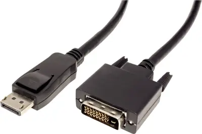 Value DisplayPort / DVI adapterski kabel DisplayPort  vtič\, DVI-D 24+1-polni vtič 1.50 m črna 11.99.5619 zaščiten DisplayPort kabel