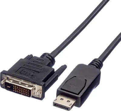 Value DisplayPort / DVI adapterski kabel DisplayPort  vtič\, DVI-D 24+1-polni vtič 5.00 m črna 11.99.5617 zaščiten DisplayPort kabel