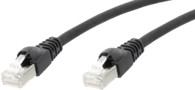 Telegärtner L00006D0100 RJ45 omrežni kabel\, Patch kabel CAT 5e F/UTP 25.00 m črna ognjevaren\, z zaščitnim zapornim zatičem 1 kos