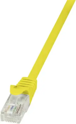 LogiLink CP2097U RJ45 omrežni kabel\, Patch kabel CAT 6 U/UTP 10.00 m rumena z zaščitnim zapornim zatičem 1 kos