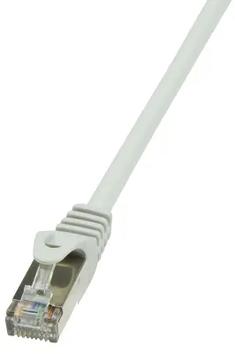 LogiLink CP2012S RJ45 omrežni kabel\, Patch kabel CAT 6 F/UTP 0.25 m siva z zaščitnim zapornim zatičem 1 kos