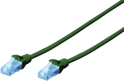 Digitus DK-1512-050/G RJ45 omrežni kabel\, Patch kabel CAT 5e U/UTP 5.00 m zelena zviti pari 1 kos
