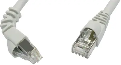 Telegärtner L00005A0080 RJ45 omrežni kabel\, Patch kabel CAT 6a S/FTP 10.00 m siva ognjevaren\, z zaščitnim zapornim zatičem 1 kos