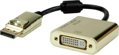 Roline DisplayPort / DVI adapterski kabel DisplayPort  vtič\, DVI-D 24+1-polna vtičnica 0.15 m črna/zlata 12.03.3175  DisplayPort kabel