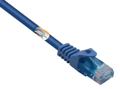 Basetech BT-2270726 RJ45 omrežni kabel\, Patch kabel CAT 5e U/UTP 0.50 m modra z zaščitnim zapornim zatičem 1 kos