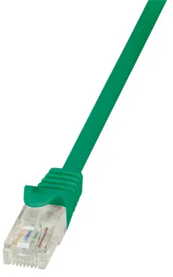LogiLink CP2015U RJ45 omrežni kabel\, Patch kabel CAT 6 U/UTP 0.25 m zelena z zaščitnim zapornim zatičem 1 kos