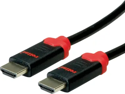 Roline HDMI priključni kabel HDMI-A  vtič\, HDMI-A  vtič 1.50 m črna 11.04.5941 #####10K UHD\, #####8K UHD\, dvojno oklopljen HDMI kabel