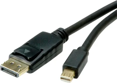 Roline Mini-DisplayPort / DisplayPort adapterski kabel mini DisplayPort  vtič\, DisplayPort  vtič 2.00 m črna 11.04.5815 zaščiten DisplayPort kabel