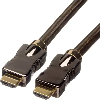 Roline HDMI priključni kabel HDMI-A  vtič\, HDMI-A  vtič 1.00 m črna 11.04.5680 #####4K UHD\, dvojno oklopljen HDMI kabel