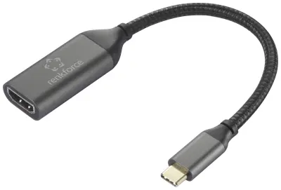 Renkforce RF-5234038 USB-C® / HDMI adapterski kabel [1x moški konektor USB-C® - 1x ženski konektor HDMI] črna pletena zaščita 0.15 m