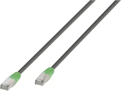 Vivanco 45913 RJ45 omrežni kabel\, Patch kabel CAT 6 F/UTP 10.00 m siva\, zelena zaščiten\, okrogel 1 kos