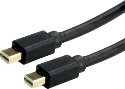 Roline Mini-DisplayPort priključni kabel mini DisplayPort  vtič\, mini DisplayPort  vtič 2.00 m črna 11.04.5818 zaščiten DisplayPort kabel