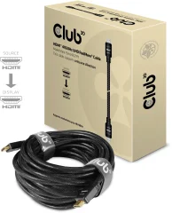 club3D HDMI priključni kabel HDMI-A  vtič\, HDMI-A  vtič 15.00 m črna CAC-2314 ognjevaren HDMI kabel