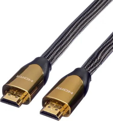 Roline HDMI priključni kabel HDMI-A  vtič\, HDMI-A  vtič 2.00 m črna 11.04.5802 #####4K UHD\, dvojno oklopljen HDMI kabel