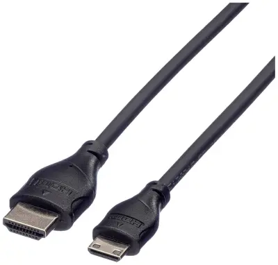 Roline HDMI priključni kabel HDMI-A  vtič\, HDMI-mini-C  vtič 2.00 m črna 11.04.5580 zaščiten HDMI kabel