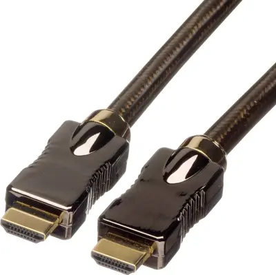 Roline HDMI priključni kabel HDMI-A  vtič\, HDMI-A  vtič 2.00 m črna 11.04.5681 #####4K UHD\, dvojno oklopljen HDMI kabel