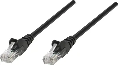Intellinet 735209 RJ45 omrežni kabel\, Patch kabel CAT 6 S/FTP 0.50 m črna pozlačeni konektorji 1 kos