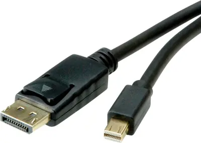 Roline Mini-DisplayPort / DisplayPort adapterski kabel mini DisplayPort  vtič\, DisplayPort  vtič 1.00 m črna 11.04.5814 zaščiten DisplayPort kabel