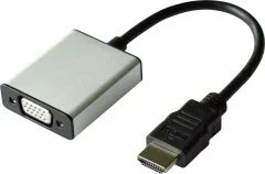 Value HDMI / VGA adapterski kabel HDMI-A  vtič\, VGA 15-polna vtičnica 0.15 m črna 12.99.3119  HDMI kabel