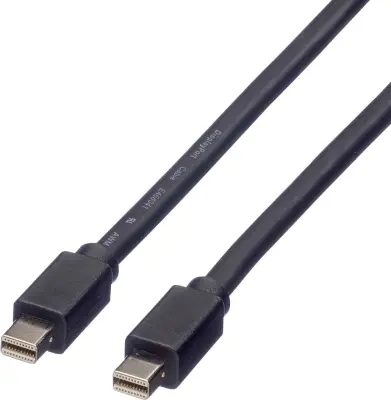 Roline Mini-DisplayPort priključni kabel mini DisplayPort  vtič\, mini DisplayPort  vtič 2.00 m črna 11.04.5640 zaščiten DisplayPort kabel