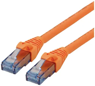 Roline 21.15.2774 RJ45 omrežni kabel\, Patch kabel CAT 6a U/UTP 1.50 m oranžna\, bela  1 kos