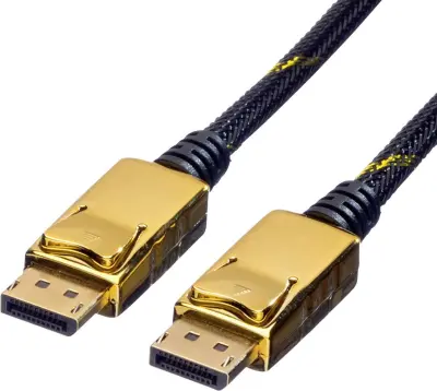 Roline DisplayPort priključni kabel DisplayPort  vtič\, DisplayPort  vtič 1.50 m črna/zlata 11.04.5639 zaščiten DisplayPort kabel