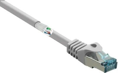 Renkforce RF-5043948 RJ45 omrežni kabel\, Patch kabel CAT 6a S/FTP 10.00 m siva ognjevaren 1 kos