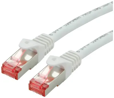 Roline 21.15.2663 RJ45 omrežni kabel\, Patch kabel CAT 6 S/FTP 3.00 m bela\, črna  1 kos