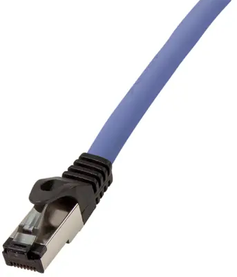 LogiLink CQ8036S RJ45 omrežni kabel\, Patch kabel CAT 8.1 S/FTP 1.00 m modra brez halogena 1 kos