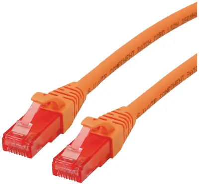 Roline 21.15.2571 RJ45 omrežni kabel\, Patch kabel CAT 6 U/UTP 1.00 m oranžna\, bela  1 kos
