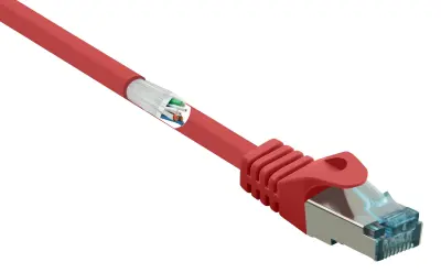 Renkforce RF-5043972 RJ45 omrežni kabel\, Patch kabel CAT 6a S/FTP 1.00 m rdeča ognjevaren 1 kos