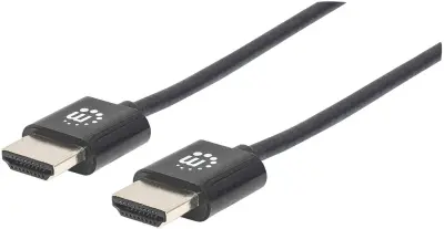 Manhattan HDMI priključni kabel HDMI-A  vtič\, HDMI-A  vtič 3.00 m črna 394376 #####4K UHD\, avdio povratni kanal HDMI kabel