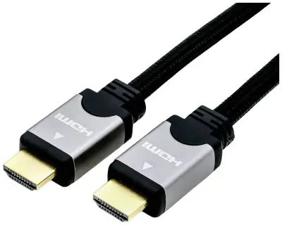 Roline HDMI priključni kabel HDMI-A  vtič 2.00 m črna\, srebrna 11.04.5851 #####4K UHD\, dvojno oklopljen HDMI kabel