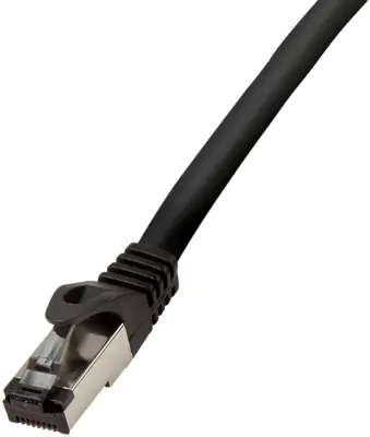 LogiLink CQ8033S RJ45 omrežni kabel\, Patch kabel CAT 8.1 S/FTP 1.00 m črna brez halogena 1 kos