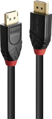 LINDY DisplayPort priključni kabel DisplayPort  vtič\, DisplayPort  vtič 7.50 m črna 41168 pozlačeni konektorji DisplayPort kabel