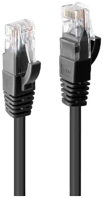 LINDY 48084 RJ45 omrežni kabel\, Patch kabel CAT 6 U/UTP 20.00 m črna  1 kos