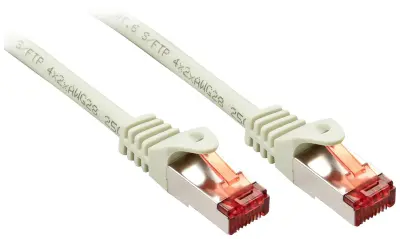 LINDY 47347 RJ45 omrežni kabel\, Patch kabel CAT 6 S/FTP 7.50 m siva  1 kos