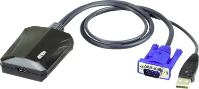 ATEN KVM adapter [1x moški konektor VGA\, moški konektor USB 2.0 tipa A - 1x ženski konektor USB 2.0 tipa mini B]  črna