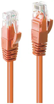 LINDY 48115 RJ45 omrežni kabel\, Patch kabel CAT 6 U/UTP 30.00 m oranžna  1 kos
