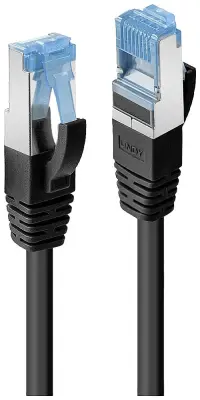 LINDY 47419 RJ45 omrežni kabel\, Patch kabel CAT 6a S/FTP 15.00 m črna  1 kos